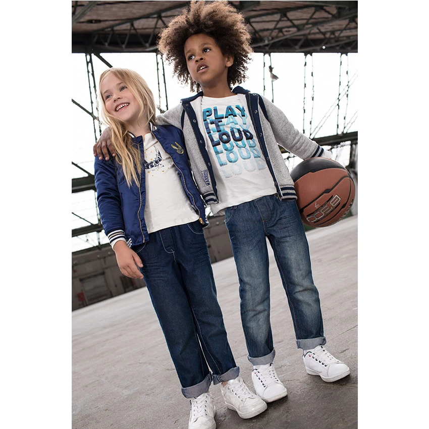 Junior - Jeans Coupe Droite Effet Délavé 4 Junior - Jeans Coupe Droite Effet Délavé – Image 4