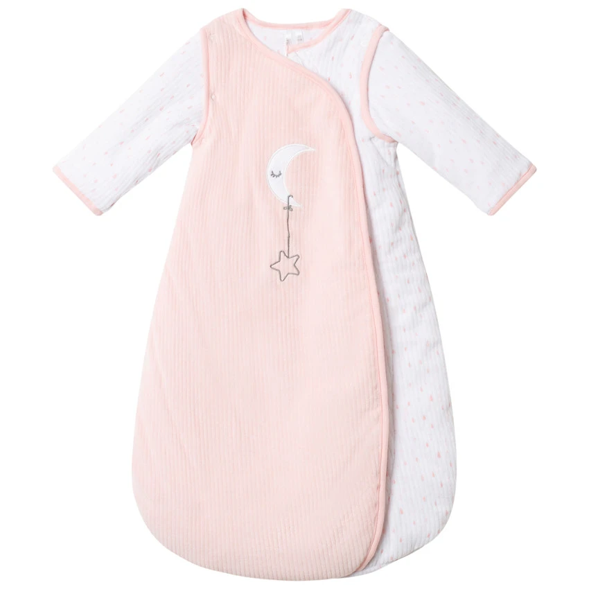 Turbulette à Manches Amovibles Effet Velours Côtelé Pour Bébé Fille 1 Turbulette à Manches Amovibles Effet Velours Côtelé Pour Bébé Fille