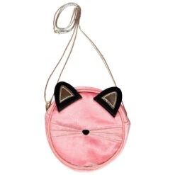 Sac Bandoulière Forme Chat En Velours Pour Enfant Fille