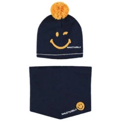 Ensemble Bonnet Et Snood En Tricot Doublé Sherpa Smiley
