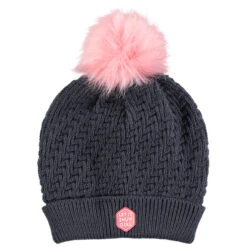Junior - Bonnet De Ski En Maille Fantaisie Avec Pompon Rose