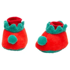 Chaussons En Velours Esprit Lutin De Noël