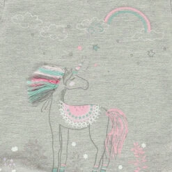 Robe Manches Longues Bicolore Effet 2 En 1 Avec Licorne Printée -Orchestra HB0034 GRC 3 X