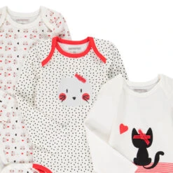 Lot De 3 Bodies Manches Longues Print Chat Pour Bébé Fille -Orchestra HB0039 ECR 4 X