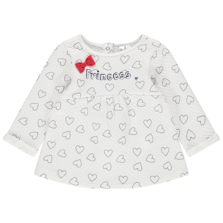 Tunique Imprimée Coeurs En Coton Pour Bébé Fille 1 Tunique Imprimée Coeurs En Coton Pour Bébé Fille