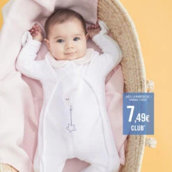 Dors-bien En Velours à Col Claudine Et Lune Brodée -Orchestra HB00GP BLA 16 X