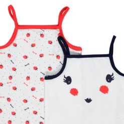 Lot De 5 Bodies à Fines Bretelles Print Pois Et Fraises -Orchestra HB00GV BLF 3 X