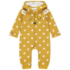 Combinaison Longue à Pois Doublée Jersey Pour Bébé Fille