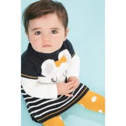 Robe Manches Courtes En Tricot Motif Souris Et Rayures -Orchestra HB00J0 GRF 16 X