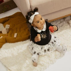 Robe Manches Longues Effet 2 En 1 à Motif Floral Et Paillettes -Orchestra HB00KR GRF 15 X