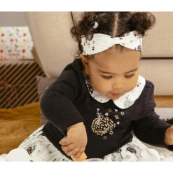 Robe Manches Longues Effet 2 En 1 à Motif Floral Et Paillettes -Orchestra HB00KR GRF 16 X