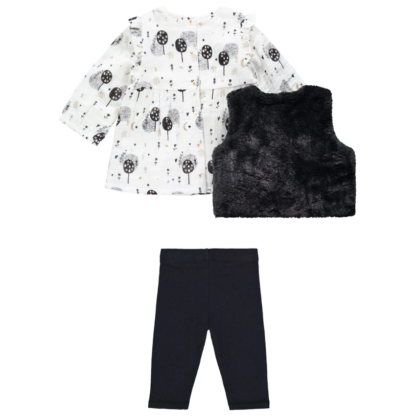 Ensemble 3 Pièces Avec Tunique Imprimée, Gilet Et Legging Print Coeur 2 Ensemble 3 Pièces Avec Tunique Imprimée, Gilet Et Legging Print Coeur – Image 2