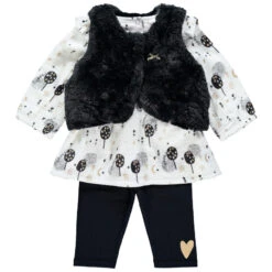 Ensemble 3 Pièces Avec Tunique Imprimée, Gilet Et Legging Print Coeur 9 Ensemble 3 Pièces Avec Tunique Imprimée, Gilet Et Legging Print Coeur -Orchestra HB00KT GRF 5 X