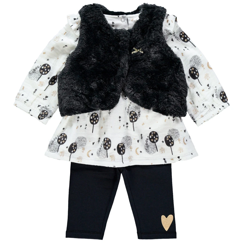 Ensemble 3 Pièces Avec Tunique Imprimée, Gilet Et Legging Print Coeur 5 Ensemble 3 Pièces Avec Tunique Imprimée, Gilet Et Legging Print Coeur – Image 5