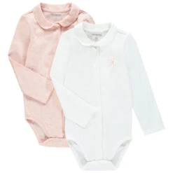 Lot De 2 Bodies Manches Longues Uni / Imprimé Triangles