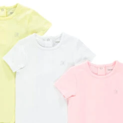 Lot De 3 Bodies Manches Courtes Unis Pour Bébé Fille -Orchestra HB00PD BLA 3 X