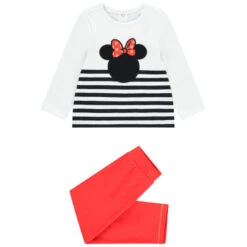 Pyjama 2 Pièces En Coton Print Minnie Disney Pour Bébé Fille