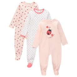 Lot De 3 Dors-bien Imprimés En Jersey Pour Bébé Fille