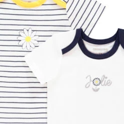 Lot De 7 Bodies Manches Courtes En Coton Motif Marguerites -Orchestra HB00Q1 BLA 4 X