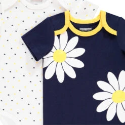 Lot De 7 Bodies Manches Courtes En Coton Motif Marguerites -Orchestra HB00Q1 BLA 5 X