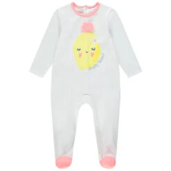 Dors-bien En Coton Print Citron à Détails Reliéfés