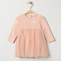 Robe Body Manches Longues Avec Tulle Pailleté Pour Bébé Fille