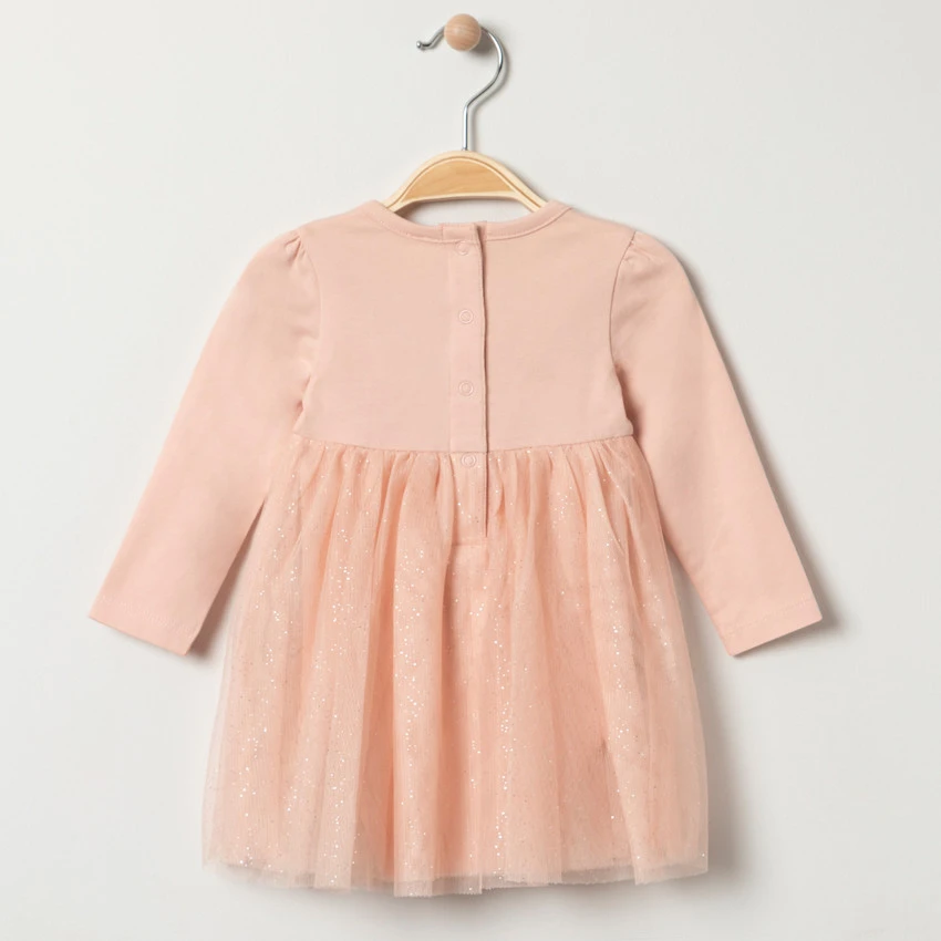 Robe Body Manches Longues Avec Tulle Pailleté Pour Bébé Fille 2 Robe Body Manches Longues Avec Tulle Pailleté Pour Bébé Fille – Image 2