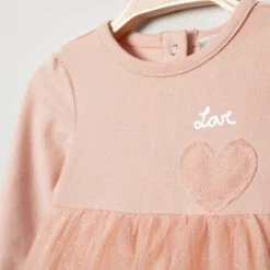 Robe Body Manches Longues Avec Tulle Pailleté Pour Bébé Fille 6 Robe Body Manches Longues Avec Tulle Pailleté Pour Bébé Fille -Orchestra HB00QD ROC 3 X