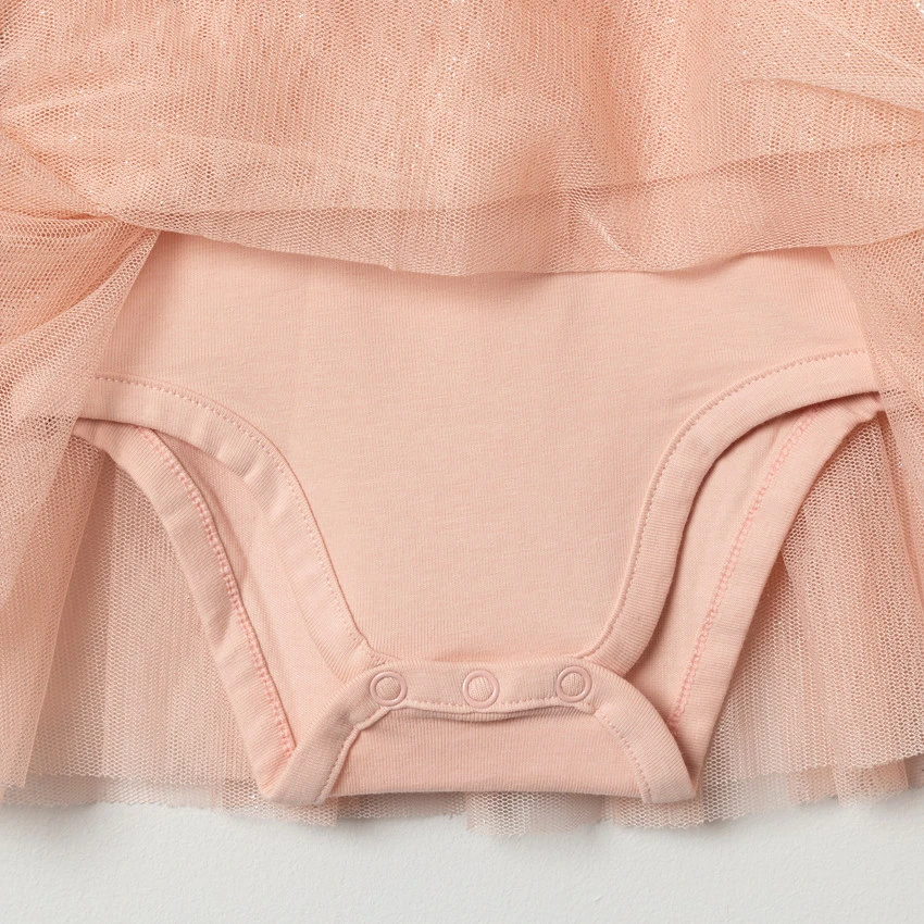 Robe Body Manches Longues Avec Tulle Pailleté Pour Bébé Fille 4 Robe Body Manches Longues Avec Tulle Pailleté Pour Bébé Fille – Image 4