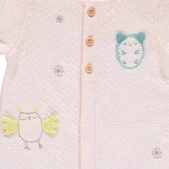 Combinaison Rose En Maille Fantaisie à Animaux Brodés -Orchestra HB00QM ROC 4 X