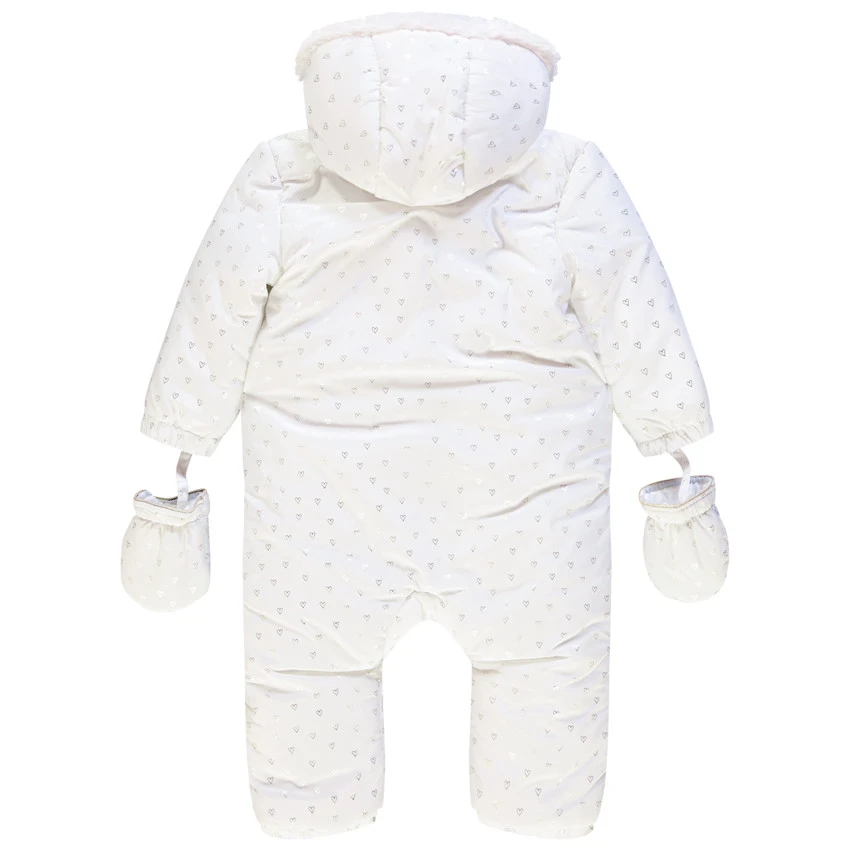 Combi-pilote à Coeurs En Foil Argenté Doublée Sherpa Pour Bébé Fille 2 Combi-pilote à Coeurs En Foil Argenté Doublée Sherpa Pour Bébé Fille – Image 2