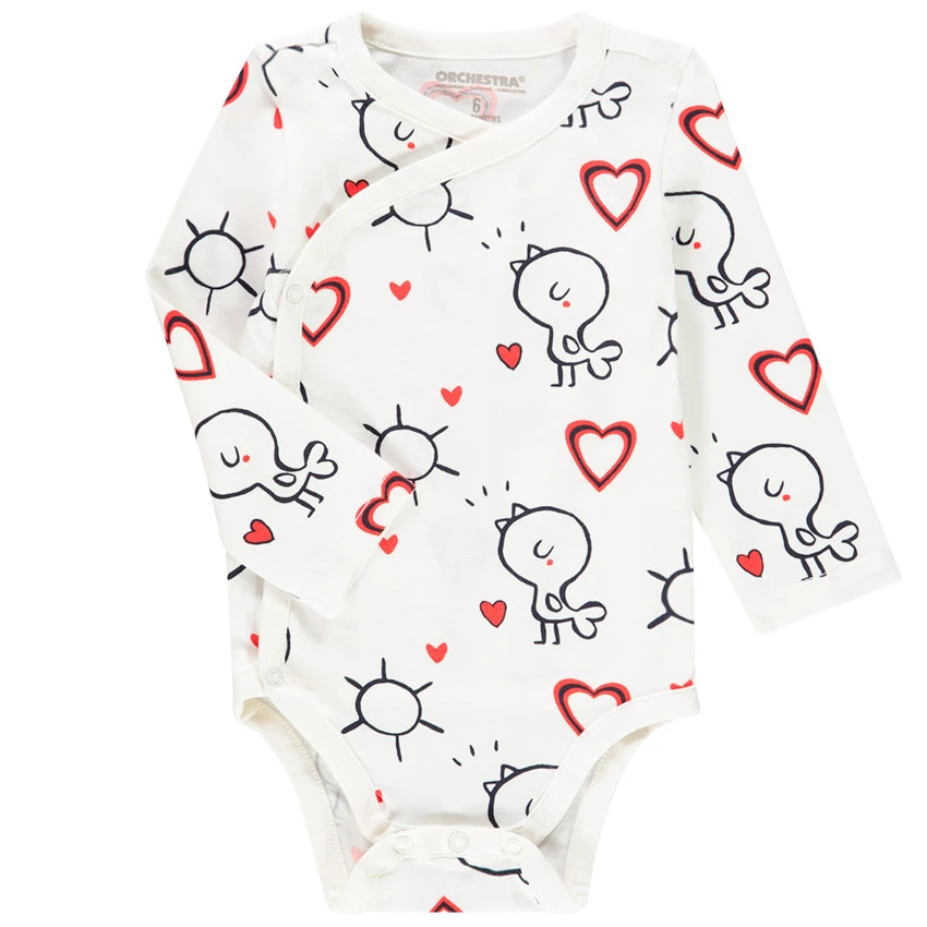 Lot De 7 Bodies Manches Longues En Coton Print Oiseau Pour Bébé Fille 2 Lot De 7 Bodies Manches Longues En Coton Print Oiseau Pour Bébé Fille – Image 2