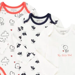 Lot De 7 Bodies Manches Longues En Coton Print Oiseau Pour Bébé Fille 9 Lot De 7 Bodies Manches Longues En Coton Print Oiseau Pour Bébé Fille -Orchestra HB00R5 ECR 5 X