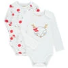 Lot De 2 Bodies Manches Longues Motifs Esprit Noël Pour Bébé Fille