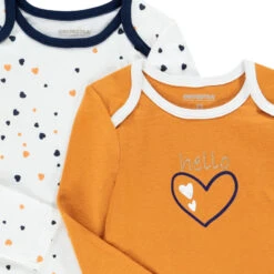 Lot De 5 Bodies Manches Longues Motifs Coeurs Et Lapin Pour Bébé Fille -Orchestra HB00RT ECR 3 X