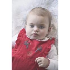 Salopette Rouge En Velours Pour Bébé Fille -Orchestra HB00SG RGM 11 X