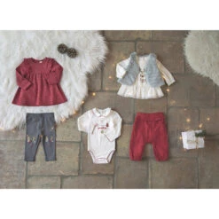 Tunique Manches Longues Rouge à étoiles Dorées Pour Bébé Fille -Orchestra HB00SU RGM 10 X