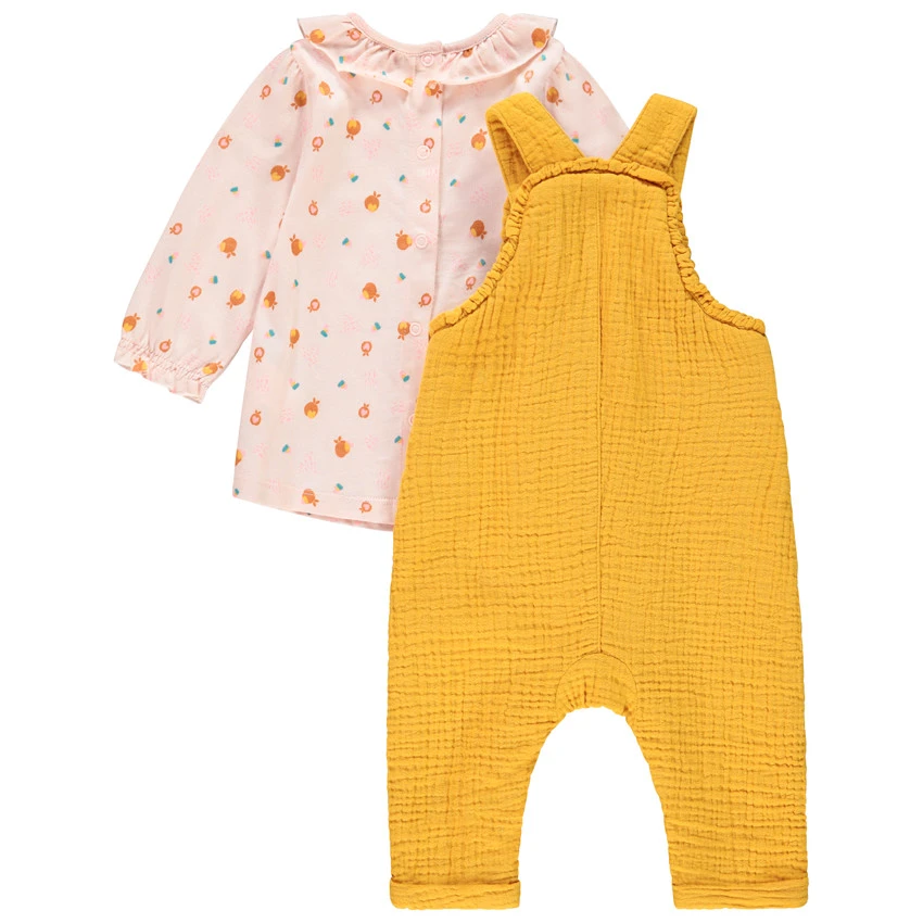 Ensemble Avec T-shirt Imprimé Et Salopette Pour Bébé Fille 2 Ensemble Avec T-shirt Imprimé Et Salopette Pour Bébé Fille – Image 2