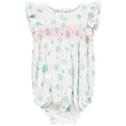 Combinaison Courte Sans Manche En Gaze De Coton Pour Bébé Fille