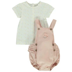 Ensemble T-shirt + Salopette Pour Bébé Fille