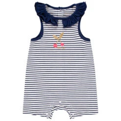 Combinaison Courte à Rayures Pour Bébé Fille