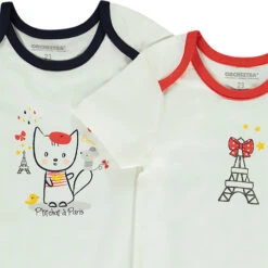 Lot De 7 Bodies Imprimé Chats Pour Bébé Fille -Orchestra HB00U4 ECR 5 X