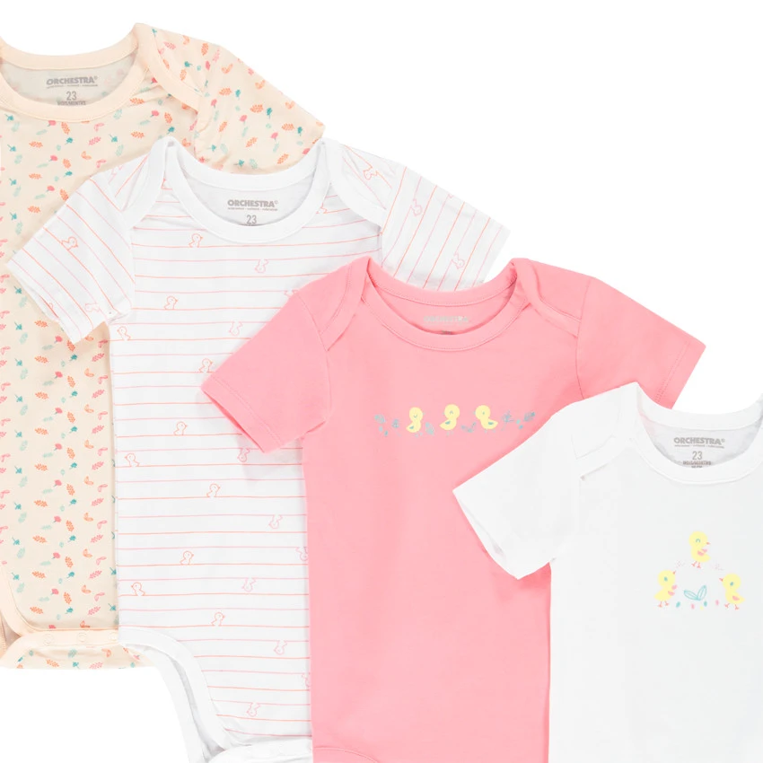Lot De 7 Bodies Manches Courtes Pour Bébé Fille 3 Lot De 7 Bodies Manches Courtes Pour Bébé Fille – Image 3