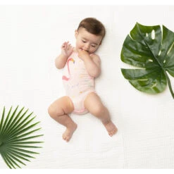 Lot De 3 Bodies Débardeurs Imprimé Tropical Pour Bébé Fille