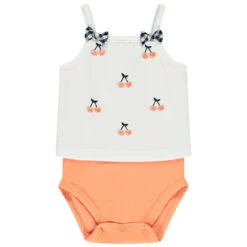 Body à Bretelles Avec Broderies Pour Bébé Fille