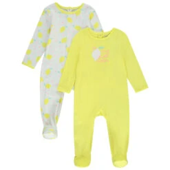 Lot De 2 Dors-bien En Jersey Print Citron Pour Bébé Fille