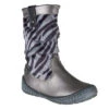 Bottes Argentées En Cuir Et Tige Zébrée