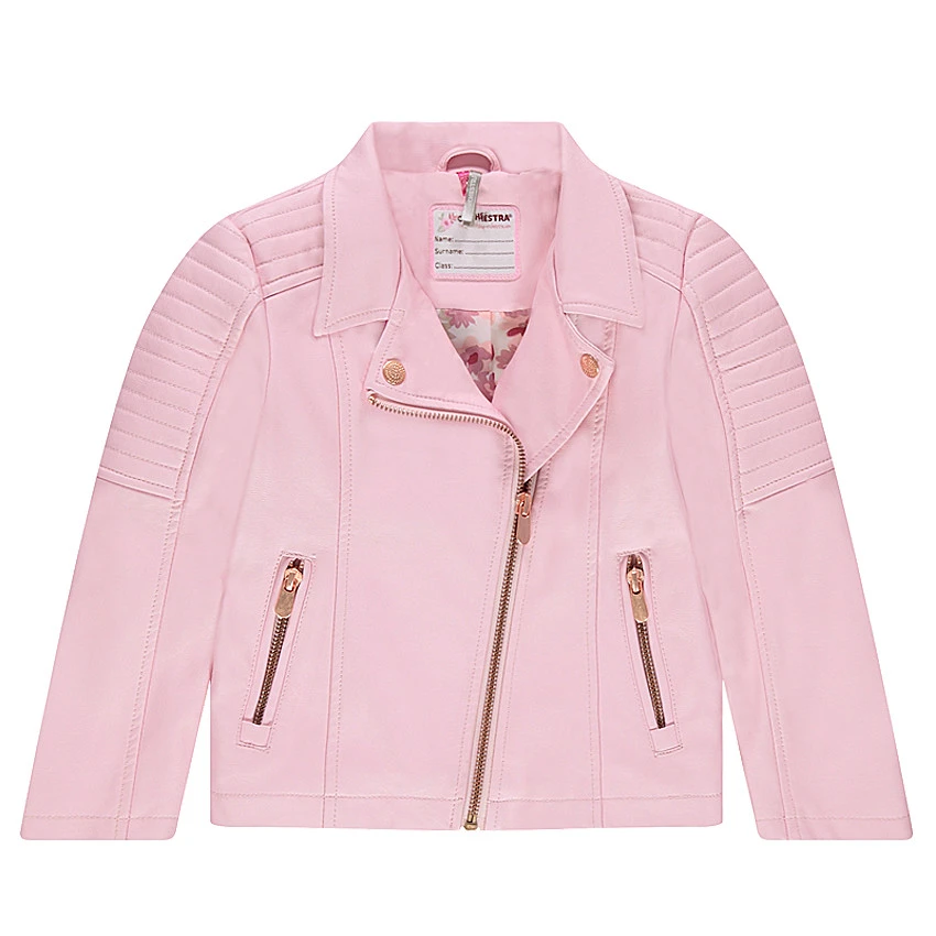Perfecto En Simili Cuir Rose Avec Poches Zippées 1 Perfecto En Simili Cuir Rose Avec Poches Zippées