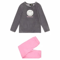 Pyjama En Velours Bicolore Avec Patch Smiley