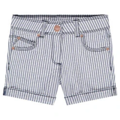 Short En Toile à Rayures Verticales